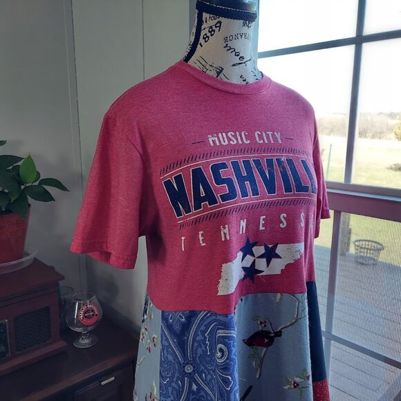 Upcycled Nashville Tee Dress S M - Picture 10 of 11